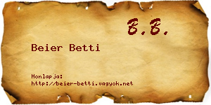 Beier Betti névjegykártya